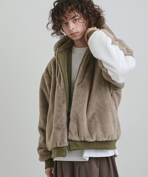 tk.TAKEO KIKUCHI（ティーケータケオキクチ）の「【2WAY】リバーシブルMA1＆フェイクファーブルゾン（ブルゾン・メンズ・ブラック/オフホワイト/ベージュ・02/03）」の20枚目の写真