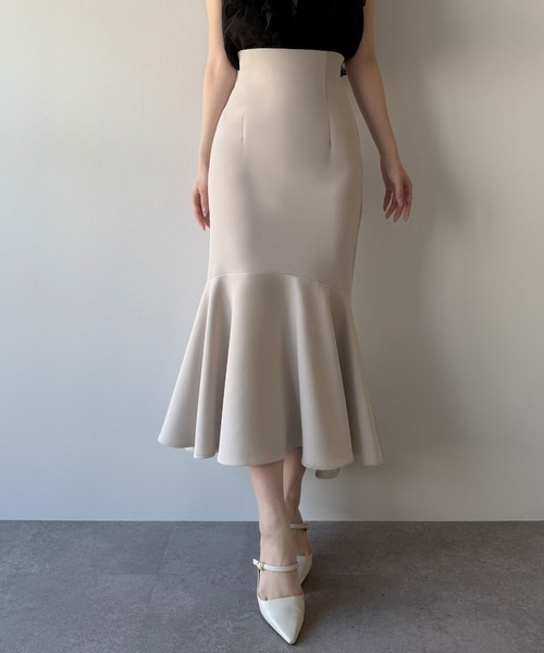 mipiarl（ミピアール）の「ハイウエストフィットマーメイドスカート（スカート・レディース・チャコール/アイボリー/グレイッシュベージュ/ブラック・LARGE/MEDIUM/SMALL/X-LARGE）」の4枚目の写真