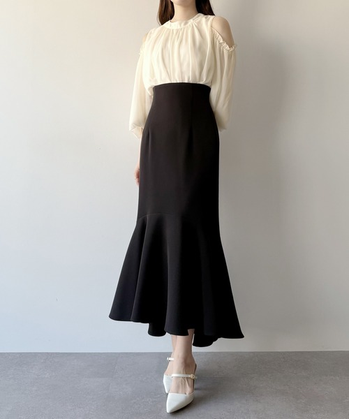 mipiarl（ミピアール）の「ハイウエストフィットマーメイドスカート（スカート・レディース・チャコール/アイボリー/グレイッシュベージュ/ブラック・LARGE/MEDIUM/SMALL/X-LARGE）」の17枚目の写真