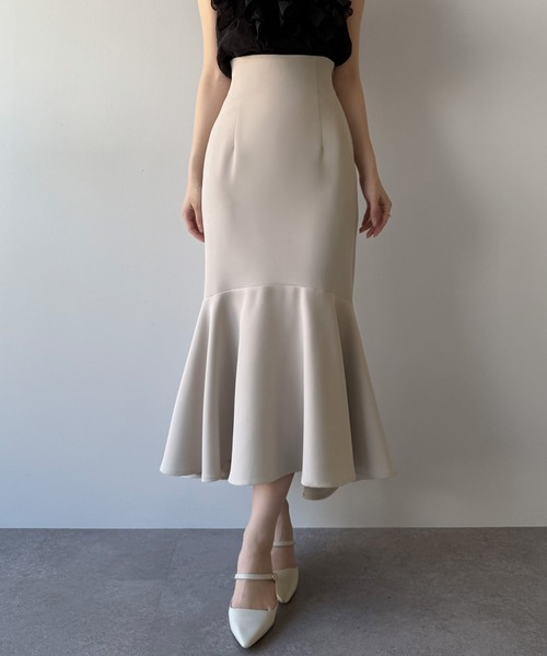 mipiarl（ミピアール）の「ハイウエストフィットマーメイドスカート（スカート・レディース・チャコール/アイボリー/グレイッシュベージュ/ブラック・LARGE/MEDIUM/SMALL/X-LARGE）」の6枚目の写真