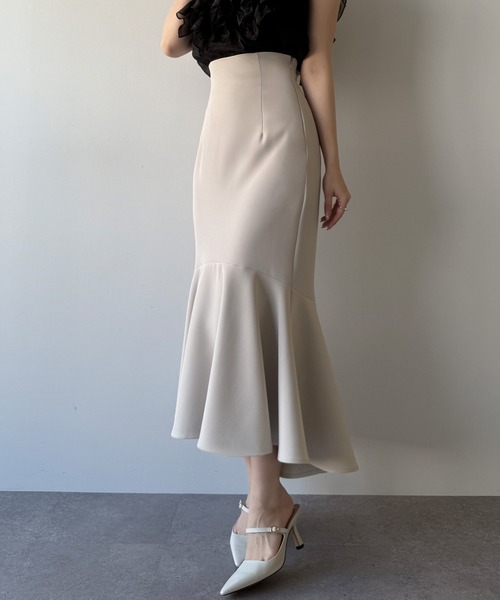 mipiarl（ミピアール）の「ハイウエストフィットマーメイドスカート（スカート・レディース・チャコール/アイボリー/グレイッシュベージュ/ブラック・LARGE/MEDIUM/SMALL/X-LARGE）」の7枚目の写真