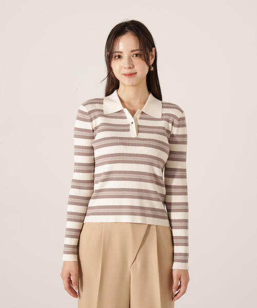 PROPORTION BODY DRESSING(プロポーションボディドレッシング)の「ポロボーダーニット / 1215270023(ニット/セーター・レディース・ホワイト系その他/ピンク/ネイビー・FREE)」の9枚目の写真