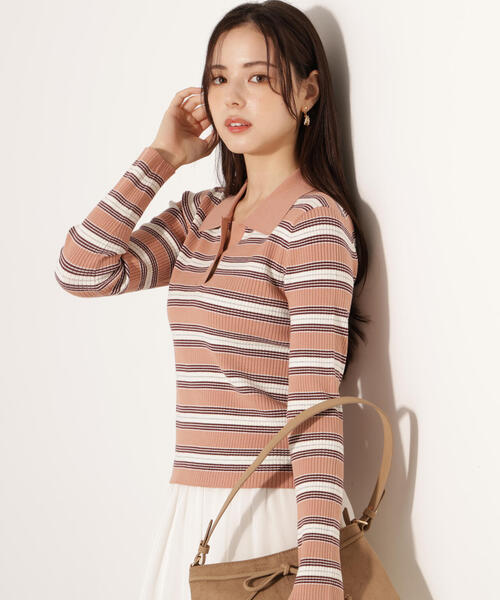 PROPORTION BODY DRESSING(プロポーションボディドレッシング)の「ポロボーダーニット / 1215270023(ニット/セーター・レディース・ホワイト系その他/ピンク/ネイビー・FREE)」の16枚目の写真