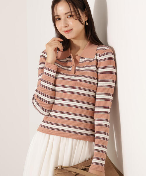 PROPORTION BODY DRESSING(プロポーションボディドレッシング)の「ポロボーダーニット / 1215270023(ニット/セーター・レディース・ホワイト系その他/ピンク/ネイビー・FREE)」の19枚目の写真