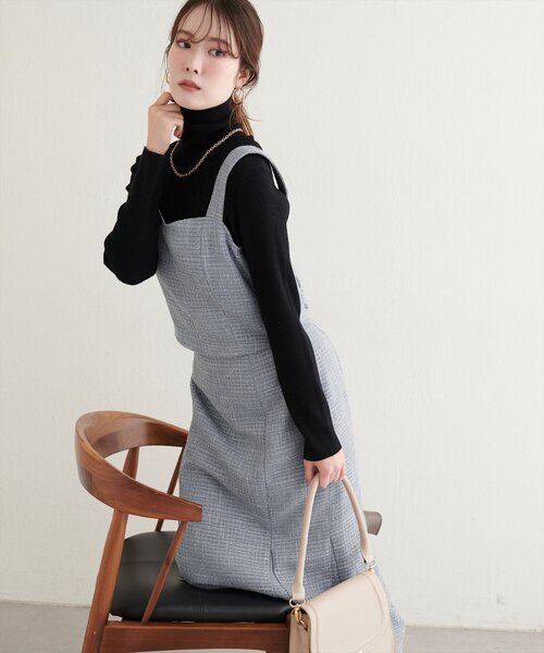 natural couture(ナチュラルクチュール)の「〈airi〉ツイードビスチェ(シャツ/ブラウス・レディース・グレー/オフホワイト/ブラック・FREE)」の1枚目の写真