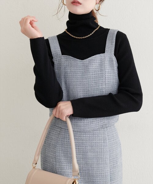 natural couture(ナチュラルクチュール)の「〈airi〉ツイードビスチェ(シャツ/ブラウス・レディース・グレー/オフホワイト/ブラック・FREE)」の19枚目の写真
