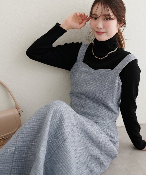 natural couture(ナチュラルクチュール)の「〈airi〉ツイードビスチェ(シャツ/ブラウス・レディース・グレー/オフホワイト/ブラック・FREE)」の9枚目の写真