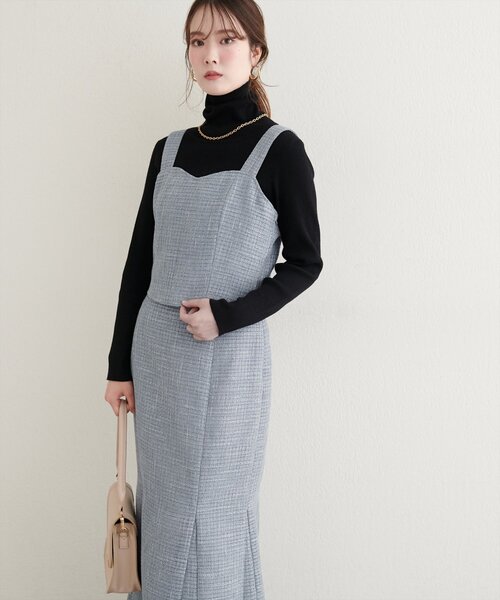 natural couture(ナチュラルクチュール)の「〈airi〉ツイードビスチェ(シャツ/ブラウス・レディース・グレー/オフホワイト/ブラック・FREE)」の10枚目の写真