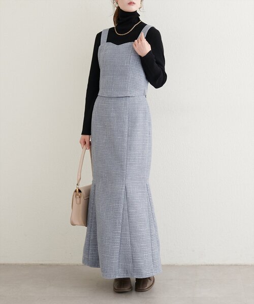 natural couture(ナチュラルクチュール)の「〈airi〉ツイードビスチェ(シャツ/ブラウス・レディース・グレー/オフホワイト/ブラック・FREE)」の11枚目の写真