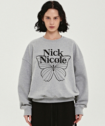 VOLUME BUTTERFLY SIGNATURE SWEATSHIRT_GRAY BLACK