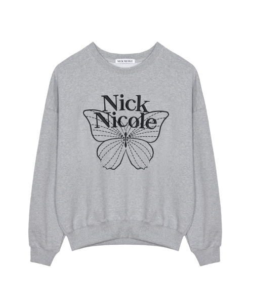 NICK&NICOLE（ニックアンドニコール）の「VOLUME BUTTERFLY SIGNATURE SWEATSHIRT_GRAY BLACK（スウェット・レディース・その他・FREE）」の4枚目の写真