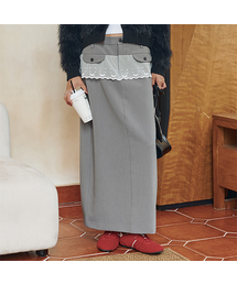 BITTER CELLS（ビターセルズ）の「エイダレースロングスカート-グレー（スカート）」