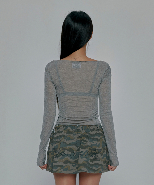 GILAARCHIVE（ギラアーカイブ）の「HEART WING SHEER LONG SLEEVE_GREY（Tシャツ/カットソー・レディース・グレー・FREE）」の3枚目の写真