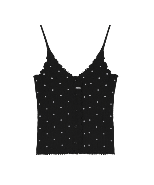 NICK&NICOLE(ニックアンドニコール)の「DOT LABEL SLEEVELESS TOP_BLACK(Tシャツ/カットソー・レディース・ブラック・FREE)」の4枚目の写真