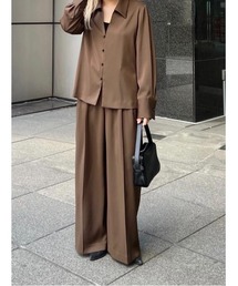 RIM.ARK | Move belt satin PT ムーブベルトサテンパンツ(スラックス)