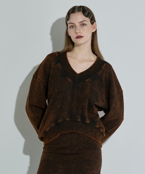 ANNA SUI NYC（アナ スイ エヌ ワイ シー）の「ANNA SUI NYC / アナスイエヌワイシー ピグメントコントラストプルオーバー（スウェット・レディース・ブラック/ブラウン・FREE）」の2枚目の写真