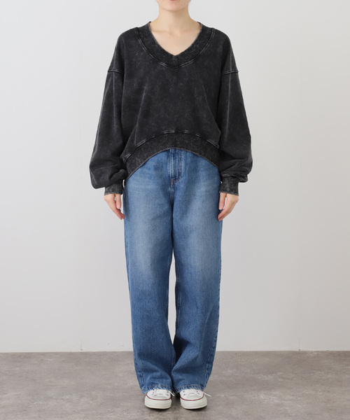 ANNA SUI NYC（アナ スイ エヌ ワイ シー）の「ANNA SUI NYC / アナスイエヌワイシー ピグメントコントラストプルオーバー（スウェット・レディース・ブラック/ブラウン・FREE）」の3枚目の写真