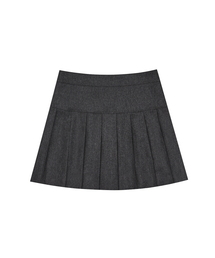 WO PLEATS SKIRT(CHARCOAL)