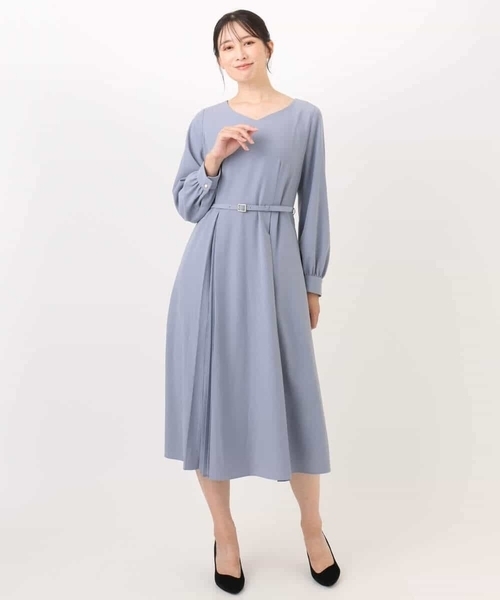 OFUON le MK（オフオンルエムケー）の「【2026SS】シフォンプリーツデザインワンピース/洗える/WEB限定サイズあり（ワンピース・レディース・ネイビー/グレー系その他/グレイッシュブルー・36/38/40）」の19枚目の写真