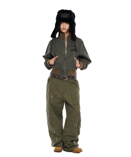 AAKAM(アーカム)の「Washed Velcro Jacket (Khaki)(その他アウター・レディース・その他・2/1)」の2枚目の写真