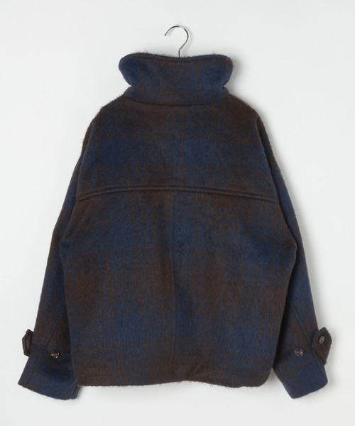 BAYFLOW（ベイフロー）の「[シルエットアレンジ可能]チェックシャギーショートコート（その他アウター・レディース・ブラウン/オフホワイト・MEDIUM/SMALL）」の21枚目の写真