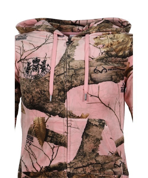 PLEASURES(プレジャー)の「REALTREE VELOUR ROBERTSON HOODIE (WOMEN'S)(パーカー・メンズ・ピンク・SMALL/MEDIUM)」の4枚目の写真