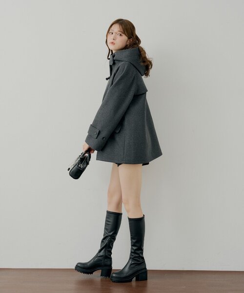 Chico（チコ）の「【WEB限定】フードダッフルミドルコート（その他アウター・レディース・ブラウン/チャコールグレー/ライトベージュ・FREE）」の13枚目の写真