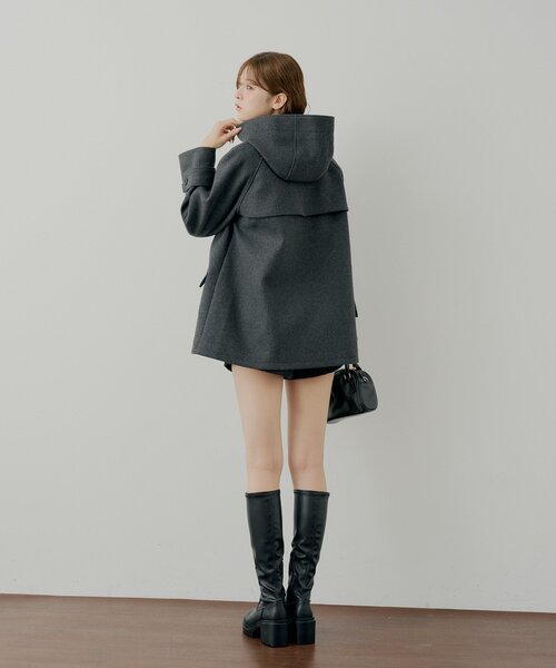 Chico（チコ）の「【WEB限定】フードダッフルミドルコート（その他アウター・レディース・ブラウン/チャコールグレー/ライトベージュ・FREE）」の12枚目の写真