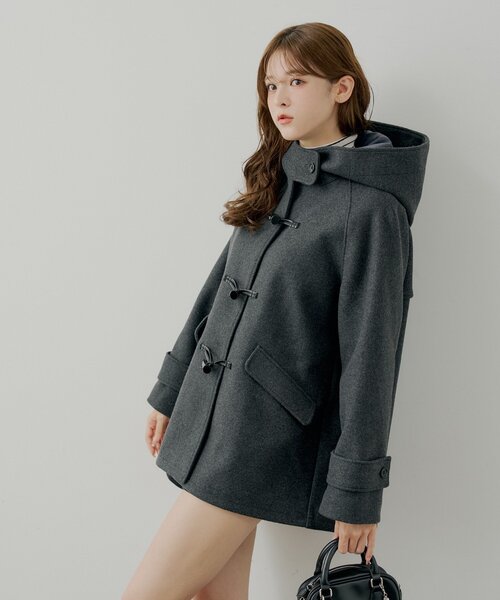 Chico（チコ）の「【WEB限定】フードダッフルミドルコート（その他アウター・レディース・ブラウン/チャコールグレー/ライトベージュ・FREE）」の9枚目の写真