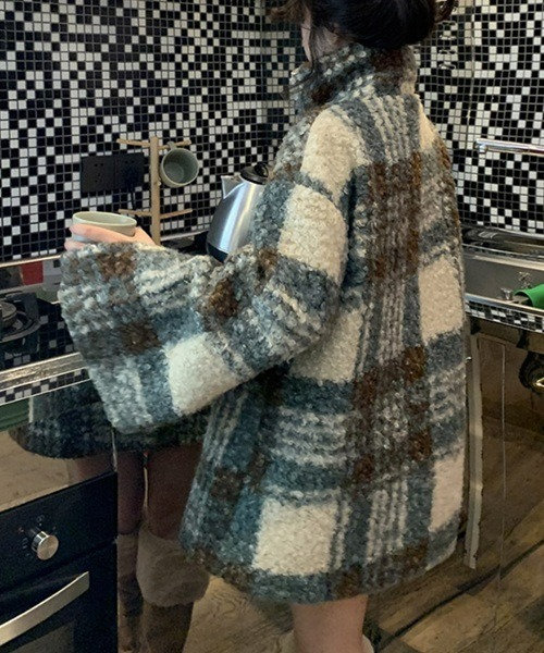 Ritomo De Ricco(リトモ・デ・リコ)の「チェックぬくぬくダブルブレストコート(ピーコート・レディース・チェック・FREE)」の8枚目の写真