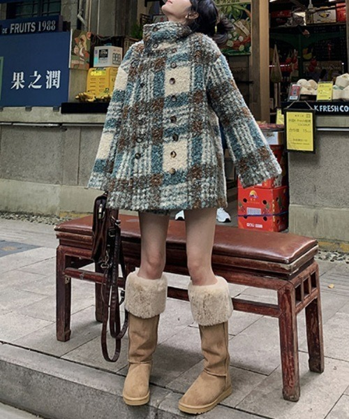 Ritomo De Ricco(リトモ・デ・リコ)の「チェックぬくぬくダブルブレストコート(ピーコート・レディース・チェック・FREE)」の10枚目の写真