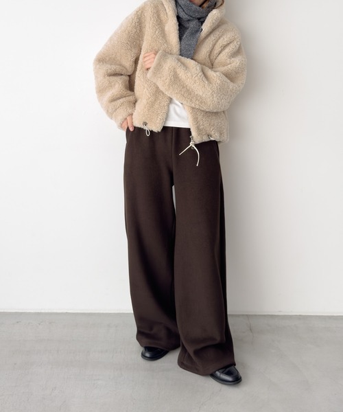 CANAL JEAN(キャナルジーン)の「El mar ウォームフリースイージーパンツ(その他パンツ・レディース・ブラウン/グレー・ONE SIZE)」の2枚目の写真