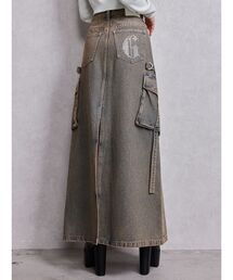 GYDA | ハイウエストG bijou CARGOデニムロングスカート(デニムスカート)