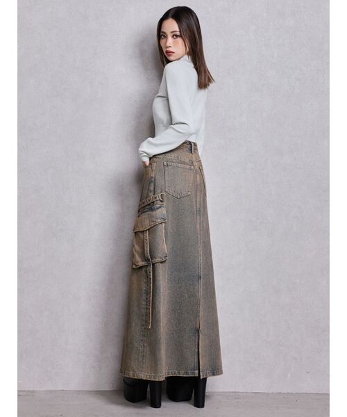 GYDA（ジェイダ）の「ハイウエストG bijou CARGOデニムロングスカート（デニムスカート・レディース・インディゴブルー/ライトブルー・SMALL/MEDIUM）」の11枚目の写真