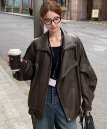 DEVICE（デバイス）の「フェイクレザー ライダースジャケット（ライダースジャケット）」