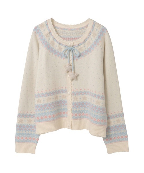 ピンクハウスのカーディガン 星柄編み込みニットカーディガン（カーディガン/ボレロ）｜PINK HOUSE