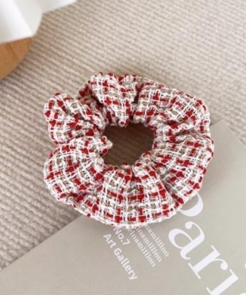 Mayree（メイリー）の「【urge select】ツイード レッド アソートデザイン シュシュ（シュシュ・レディース・レッド系5/レッド系2/レッド系3/レッド系1/レッド系6・FREE）」の5枚目の写真