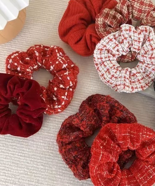 Mayree（メイリー）の「【urge select】ツイード レッド アソートデザイン シュシュ（シュシュ・レディース・レッド系5/レッド系2/レッド系3/レッド系1/レッド系6・FREE）」の6枚目の写真