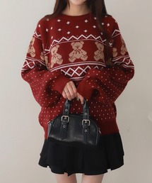 WEGO | WEGO/【25年秋冬新作】ノルディックベアニットプルーバー(ニット/セーター)