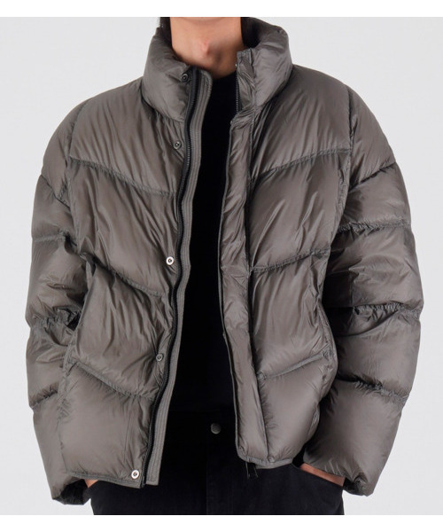 BUTTON SEOUL（ボタンソウル）の「[ダックダウン 90/10] ベーシックライトダックダウンパディングジャケット (ダークグレー)（ダウンジャケット/コート・メンズ・その他・MEDIUM/LARGE/X-LARGE）」の5枚目の写真