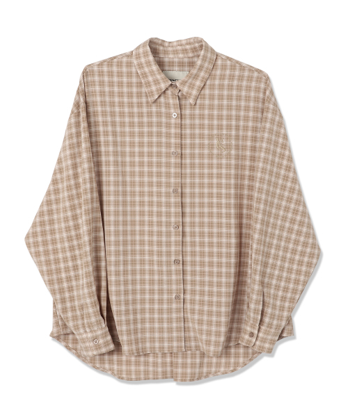 Vivacious(ビバシャス)の「Lasol Spring Check Shirt - 2COL(シャツ/ブラウス・レディース・ブラウン/ライトグリーン・FREE)」の5枚目の写真