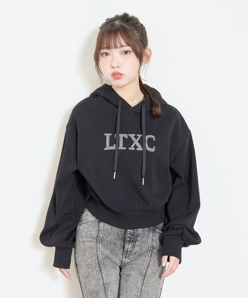 セール】【LTXC】裏シャギークロップドパーカー（パーカー