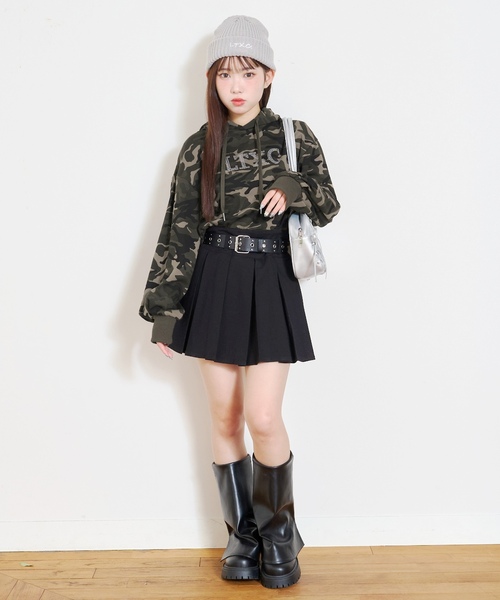 LOVETOXIC(ラブトキシック)の「【LTXC】裏シャギークロップドパーカー(パーカー・キッズ・オフホワイト/ブラック/カラフル・M:150cm/130cm/L:160cm/S:140cm)」の11枚目の写真