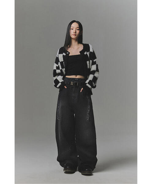 NOT4NERD（ノットフォーナード）の「NOT4NERD/ノットフォーナード/Multi Cut Off Curved Denim Pants（デニムパンツ・メンズ・その他4/ブラック・L/XL/M）」の7枚目の写真