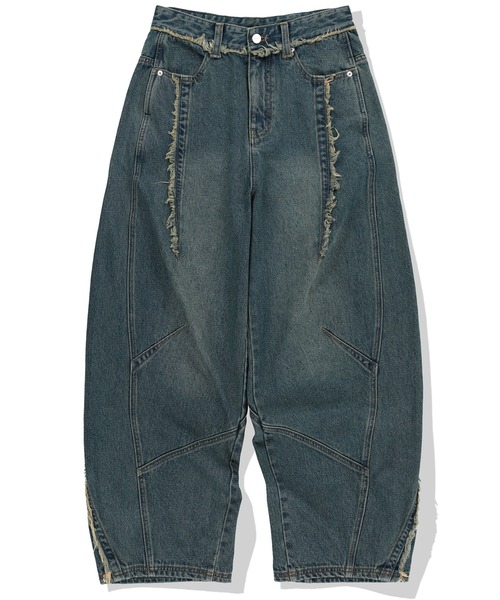 NOT4NERD（ノットフォーナード）の「NOT4NERD/ノットフォーナード/Multi Cut Off Curved Denim Pants（デニムパンツ・メンズ・その他4/ブラック・L/XL/M）」の2枚目の写真