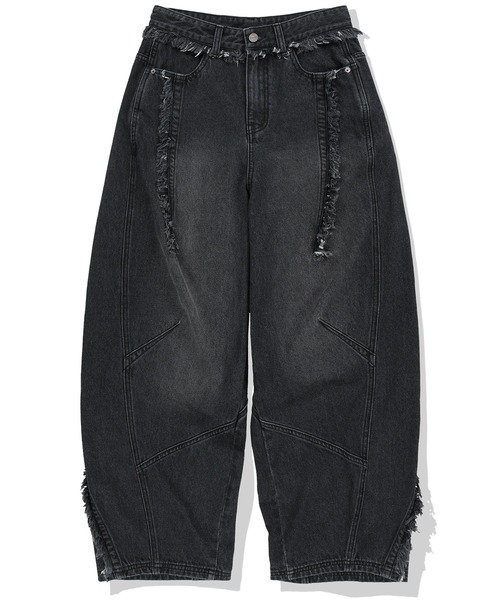 NOT4NERD（ノットフォーナード）の「NOT4NERD/ノットフォーナード/Multi Cut Off Curved Denim Pants（デニムパンツ・メンズ・その他4/ブラック・L/XL/M）」の3枚目の写真