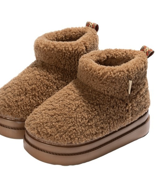 セール】Y2Kガーリー レトロ厚底もこもこハイカットスノーブーツ