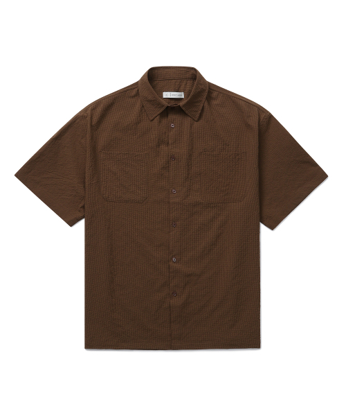 CONNECT KINLOCH(コネクトキンロック)の「ルーズフィットシアサーカー半袖シャツ(ブラウン)(シャツ/ブラウス・メンズ・その他・LARGE/X-LARGE/MEDIUM)」の1枚目の写真