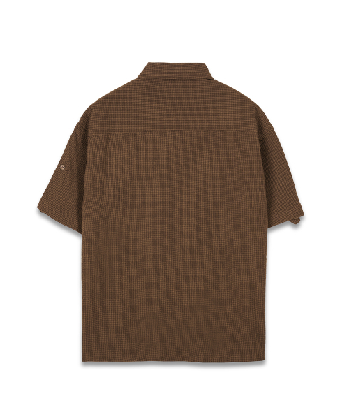 CONNECT KINLOCH(コネクトキンロック)の「ルーズフィットシアサーカー半袖シャツ(ブラウン)(シャツ/ブラウス・メンズ・その他・LARGE/X-LARGE/MEDIUM)」の8枚目の写真