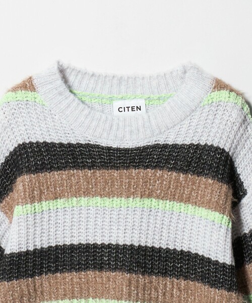 CITEN(シテン)の「<CITEN>ミックスボーダーニット(ニット/セーター・レディース・ダークグレー/ライトグレー・FREE)」の3枚目の写真